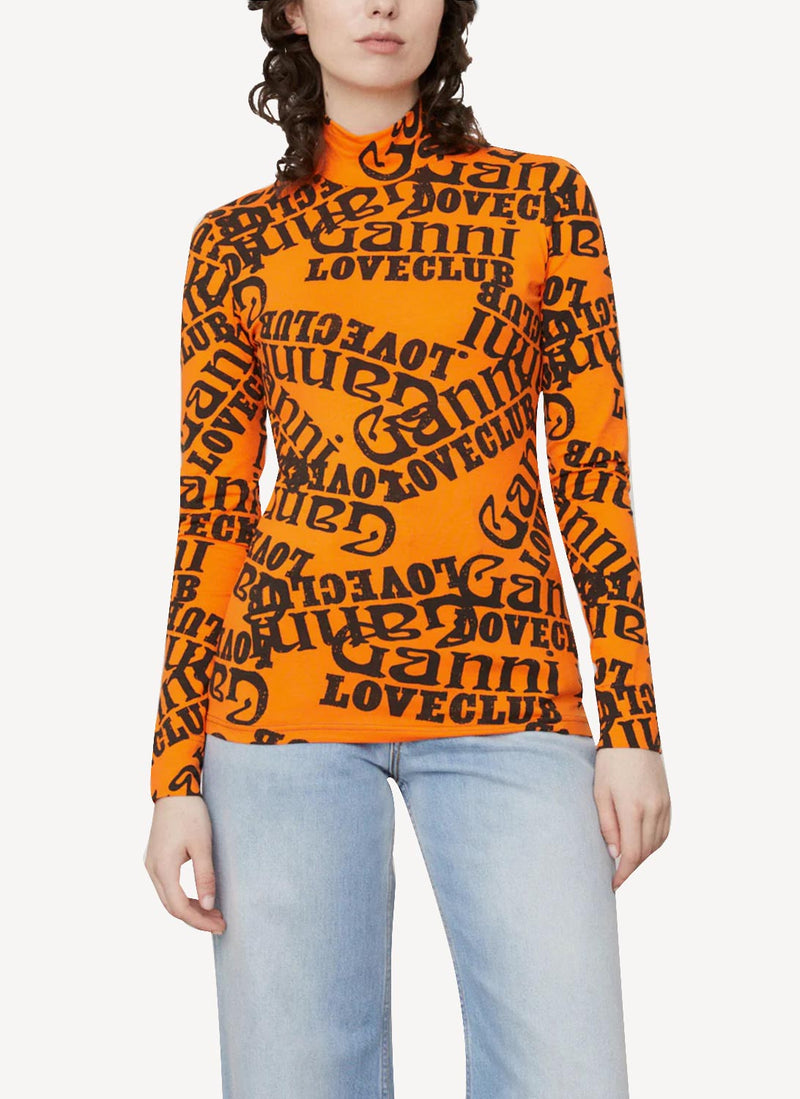 Ganni - Top - Orange - Femme