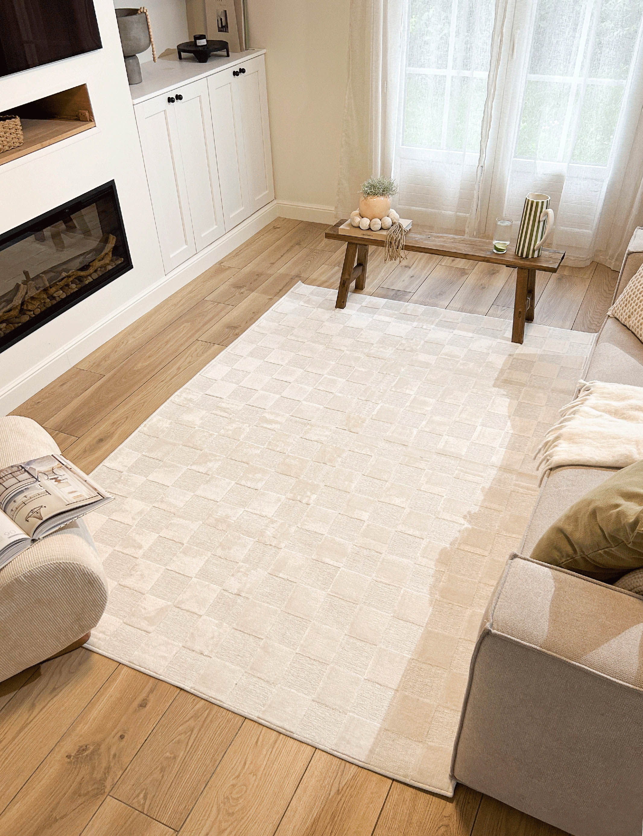 Garden - Tapis D'Intérieur - Polypropylène - Blanc
