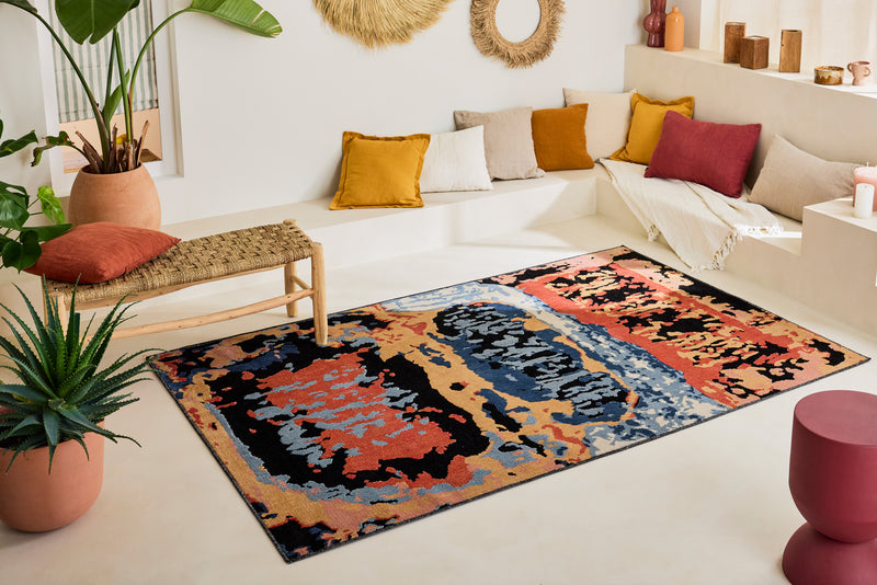 Tapis Garden 1302 - Motif Abstrait - Noir - Intérieur