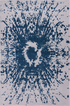 Tapis rectangulaire gris au motif abstrait bleu - GARDEN Garden