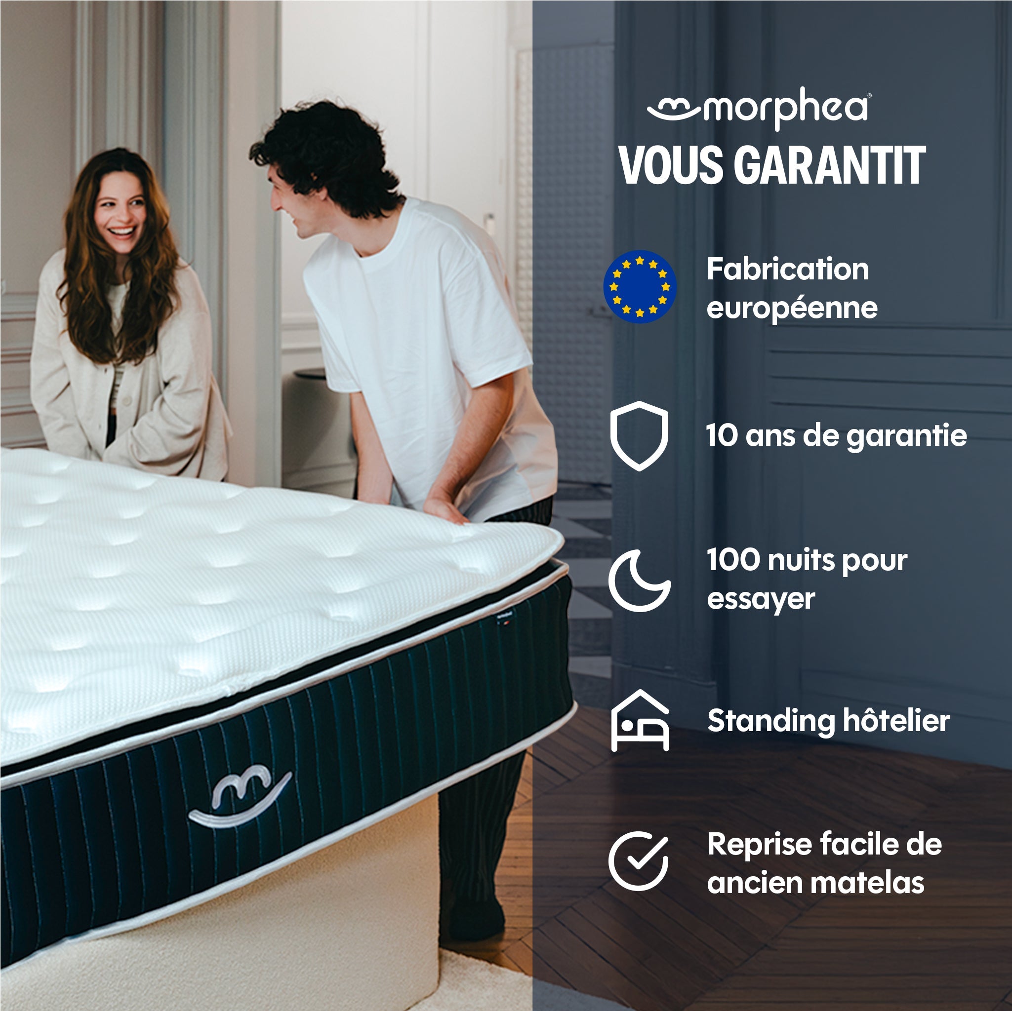 Matelas hybride luxe Victoria - mémoire de forme - 30cm