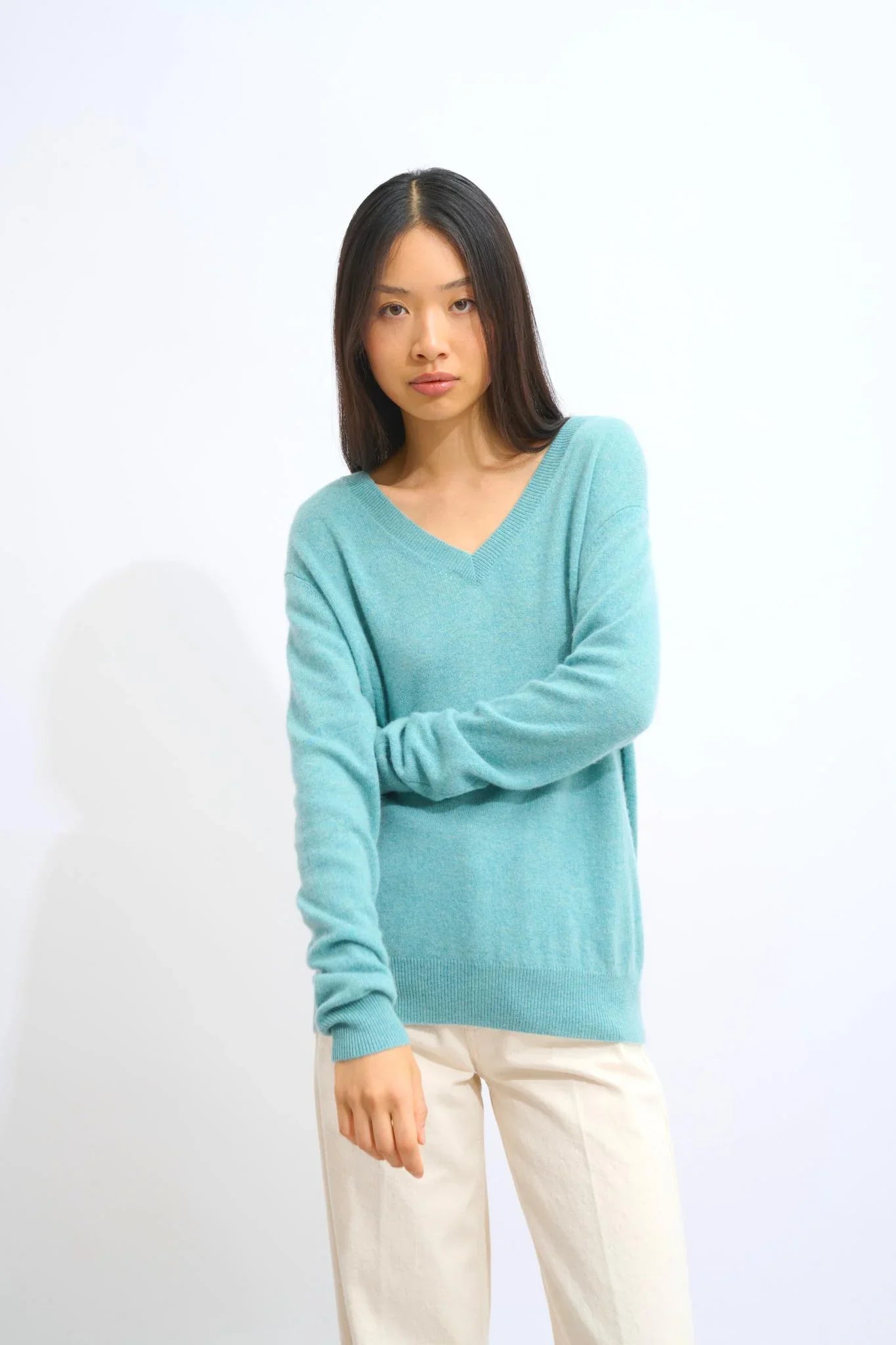 Jersey Cuello V - Gardoria - Verde Jaspeado
