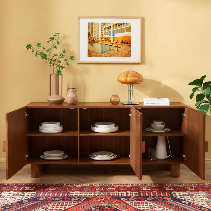 Buffet Gaston 3 Portes - Placage Frêne Cannage