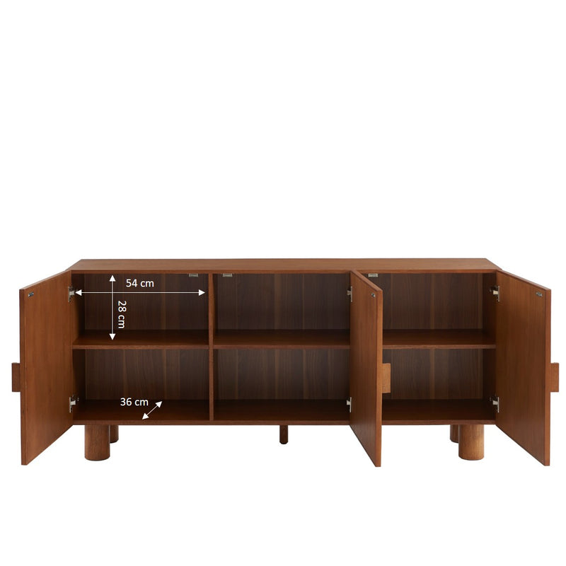 Buffet Gaston 3 Portes - Placage Frêne Cannage