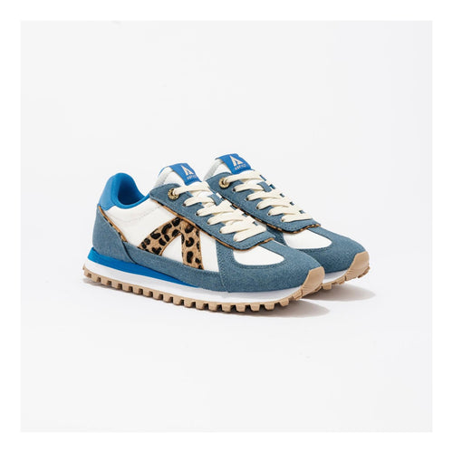 Sneakers Gate Denim-Leopard-Pony Hair-Tan
