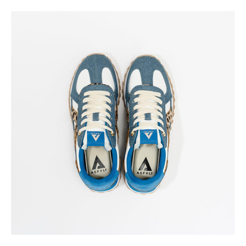 Sneakers Gate Denim-Leopard-Pony Hair-Tan