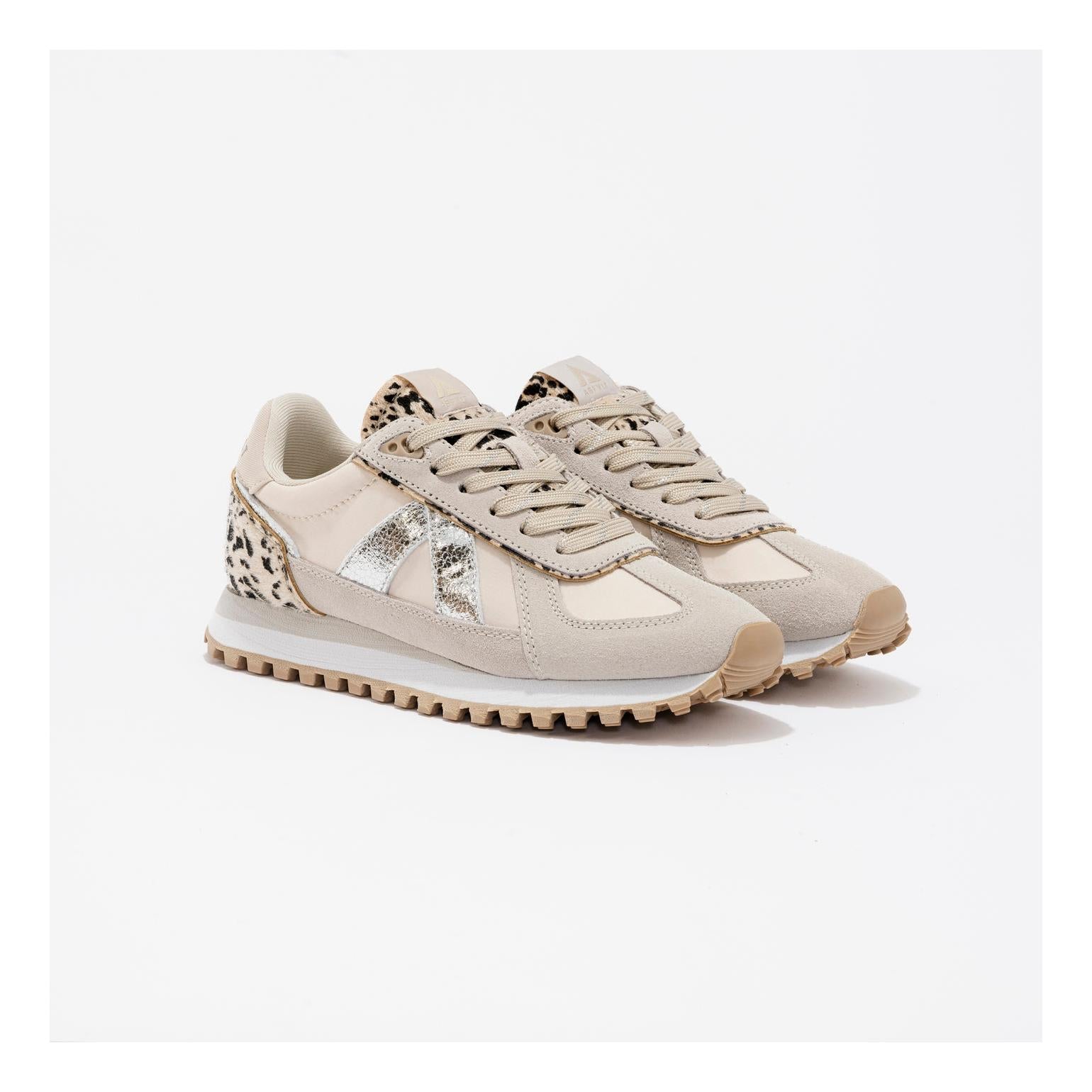 Sneakers Gate Grey-Tan-Silver-Pony Hair