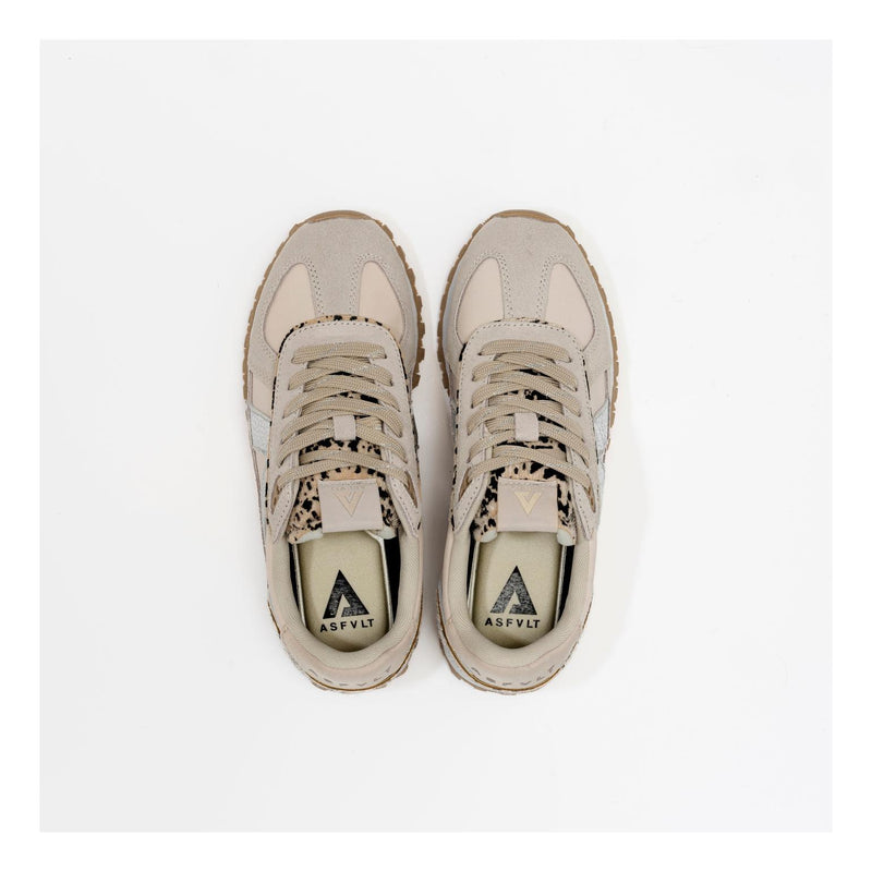 Sneakers Gate Grey-Tan-Silver-Pony Hair