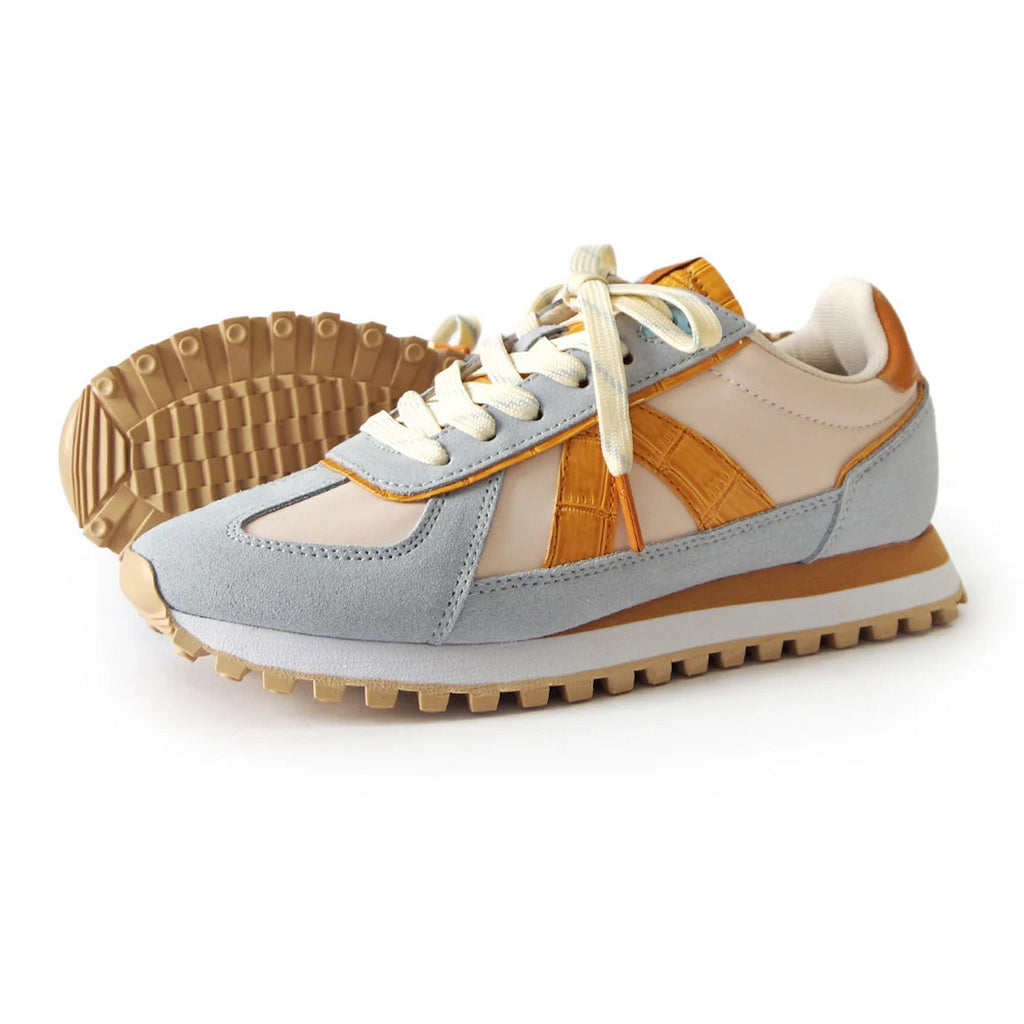 Sneakers Gate - Blue/Beige/Cognac Croc
