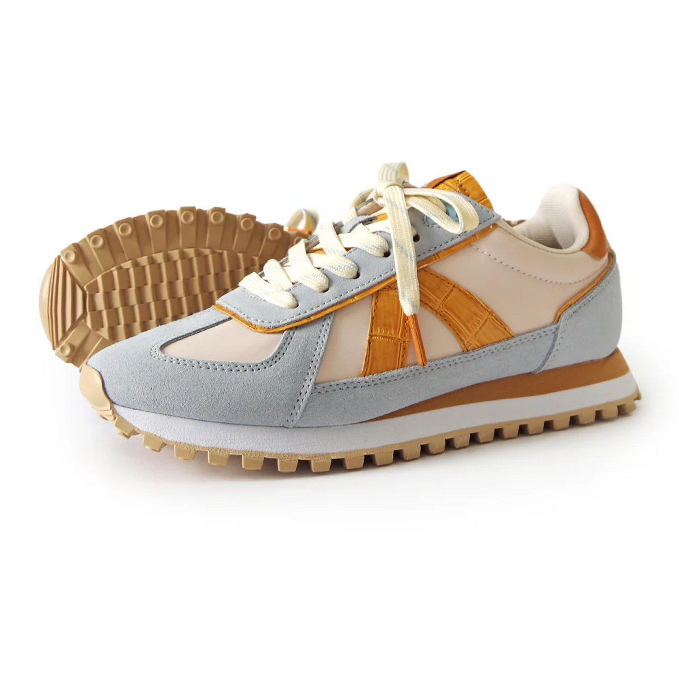 Sneakers Gate - Blue/Beige/Cognac Croc