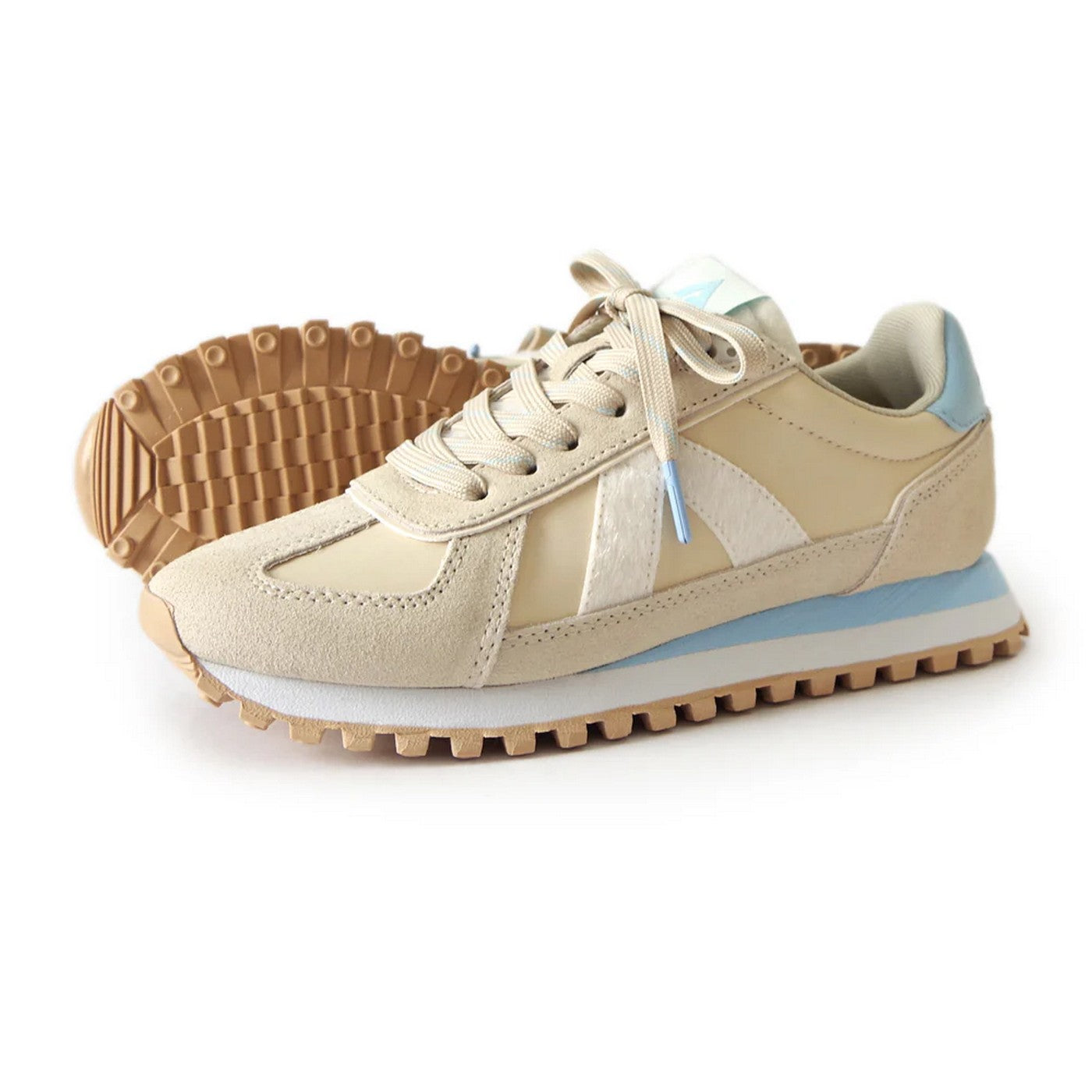 Sneakers Gate - Off White/Beige Pony Hair/Blue