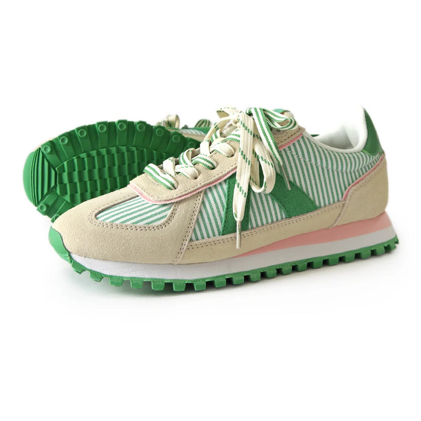 Sneakers Gate - White / Green Stripe