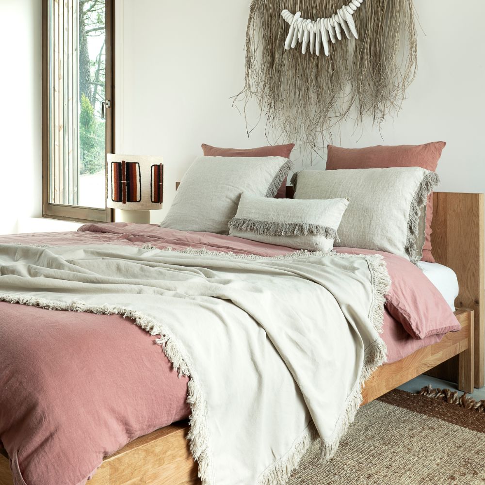 Plaid Frangé Bi-Matière Gatsby - Coloris Naturel