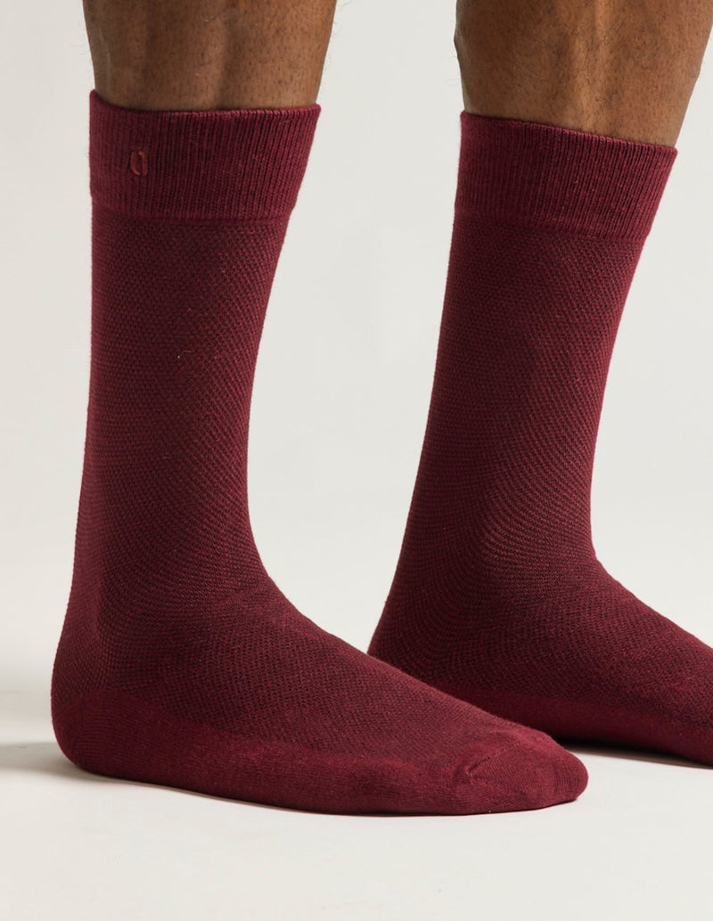 Pack De 3 Chaussettes - New Gaufré Marine Bordeaux Gris