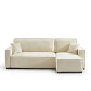 Canapé D'Angle Convertible & Réversible - Gavi - 4 Places - Tissu - Beige