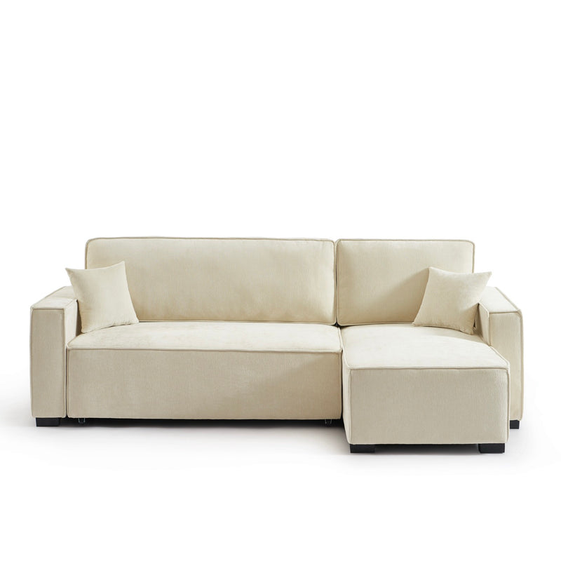 Canapé D'Angle Convertible & Réversible - Gavi - 4 Places - Tissu - Beige