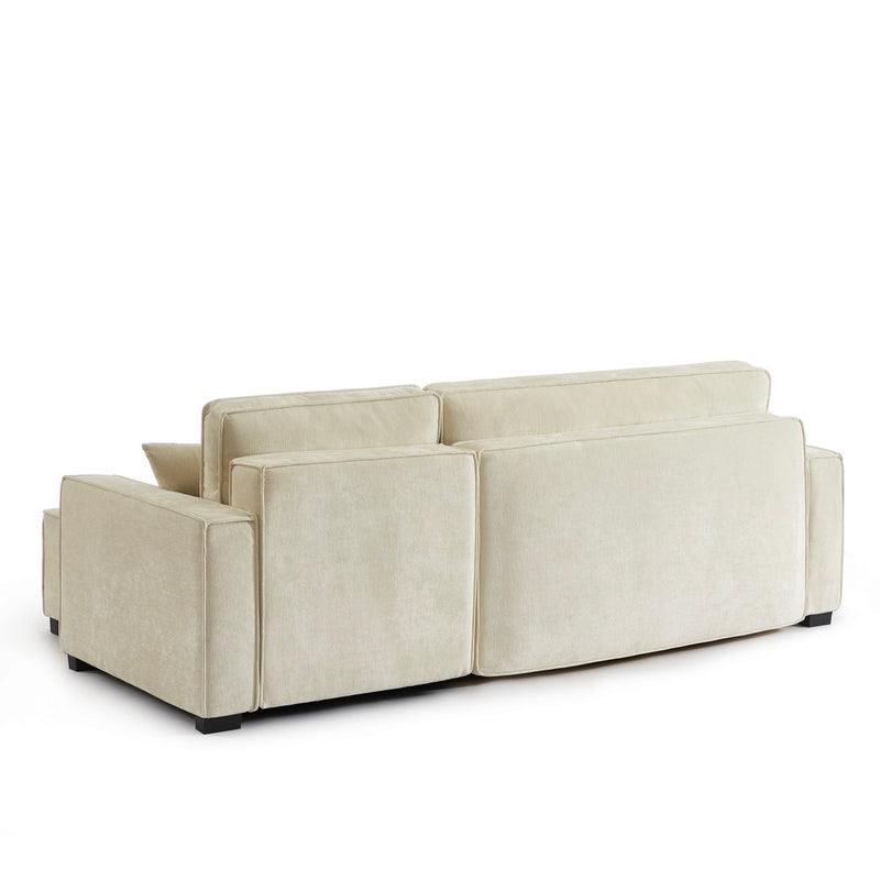 Canapé D'Angle Convertible & Réversible - Gavi - 4 Places - Tissu - Beige