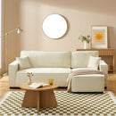 Canapé D'Angle Convertible & Réversible - Gavi - 4 Places - Tissu - Beige