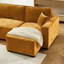 Canapé D'Angle Convertible & Réversible - Gavi - 4 Places - Tissu - Jaune Moutarde