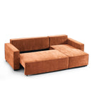 Canapé D'Angle Convertible & Réversible - Gavi - 4 Places - Tissu - Terracotta