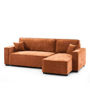 Canapé D'Angle Convertible & Réversible - Gavi - 4 Places - Tissu - Terracotta