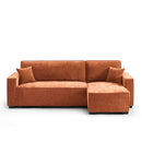 Canapé D'Angle Convertible & Réversible - Gavi - 4 Places - Tissu - Terracotta