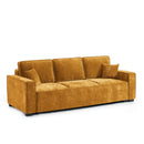 Canapé Droit Convertible - Gavi - 3 Places - Tissu - Jaune Moutarde