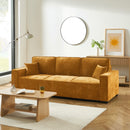 Canapé Droit Convertible - Gavi - 3 Places - Tissu - Jaune Moutarde