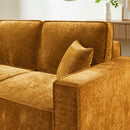 Canapé Droit Convertible - Gavi - 3 Places - Tissu - Jaune Moutarde