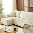 Canapé Panoramique Convertible - Gavi - 6 Places - Tissu - Beige