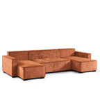 Gavi - Sofá panorámico de 6 plazas - Tela terracota