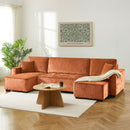 Canapé Panoramique Convertible - Gavi - 6 Places - Tissu - Terracotta