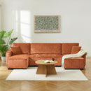 Canapé Panoramique Convertible - Gavi - 6 Places - Tissu - Terracotta