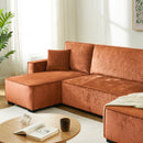 Canapé Panoramique Convertible - Gavi - 6 Places - Tissu - Terracotta