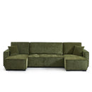 Canapé Panoramique Convertible - Gavi - 6 Places - Tissu - Vert