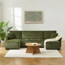 Canapé Panoramique Convertible - Gavi - 6 Places - Tissu - Vert