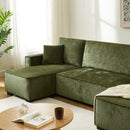 Canapé Panoramique Convertible - Gavi - 6 Places - Tissu - Vert