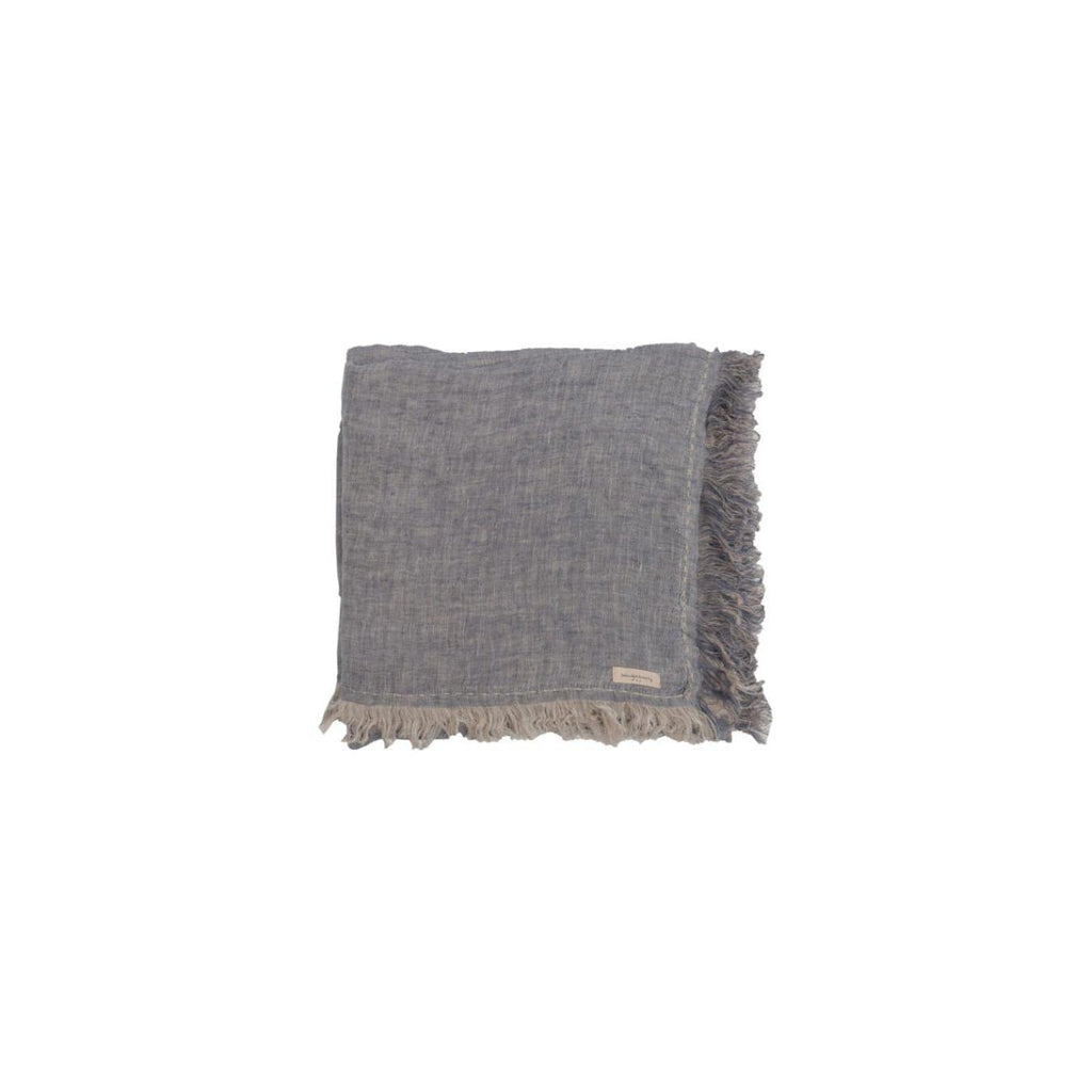 Double-Layer Linen Gauze Throw - Gazelle - Nile Blue