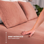 Drap housse gaze de coton - 4 coloris au choix