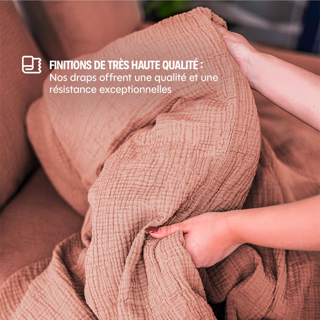 Housse de couette Gaze de coton - 4 coloris au choix
