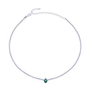 Choker Tennis Éclat Vert - Blanc