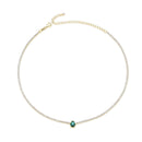 Choker Tennis Éclat Vert - Doré
