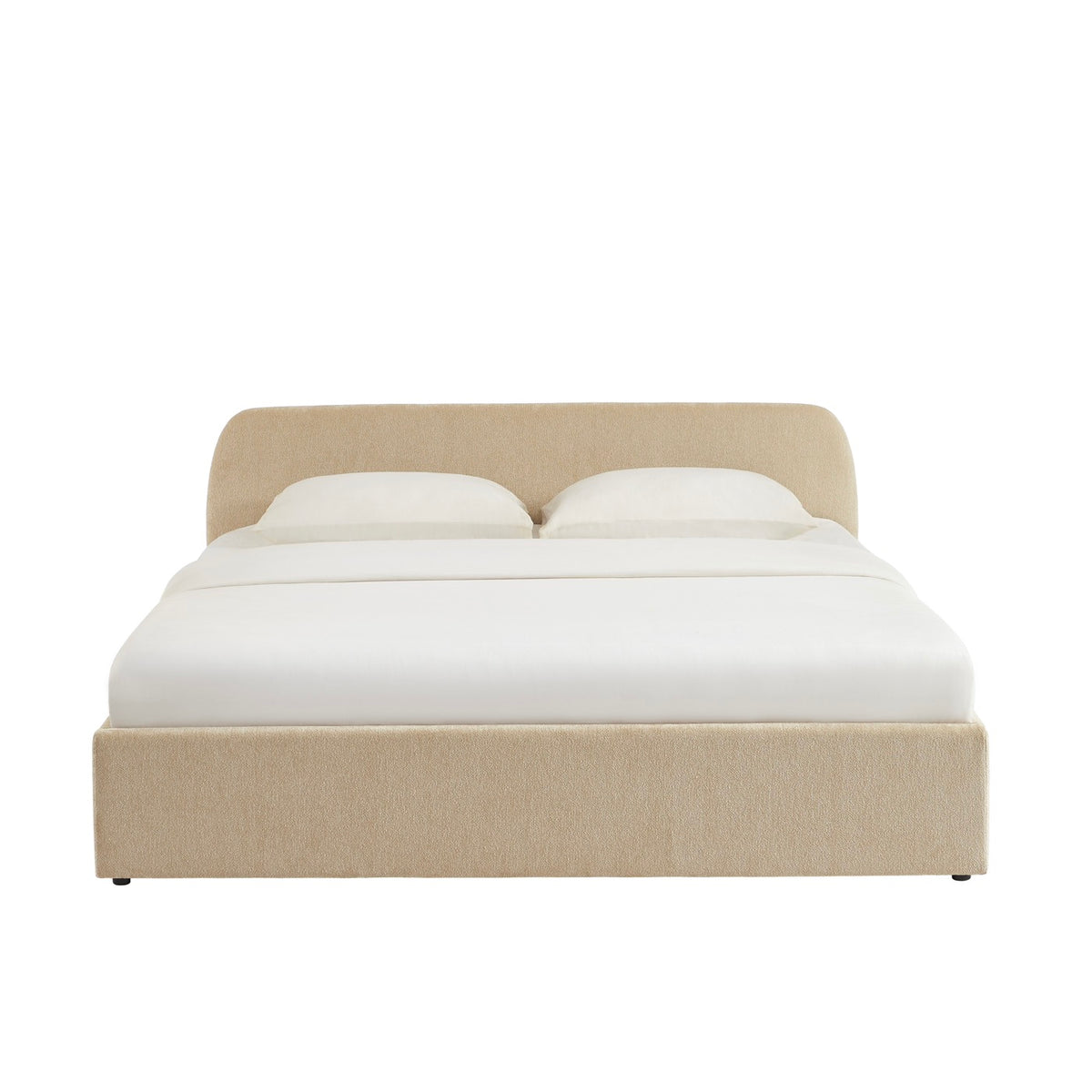 Gela - Cama canapé con somier incluido - Tejido de chenilla - Gris topo