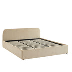 Gela - Cama canapé con somier incluido - Tejido de chenilla - Gris topo
