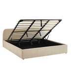 Gela - Cama canapé con somier incluido - Tejido de chenilla - Gris topo