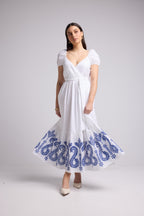 Robe Longue - Gena - Blanc Bleu