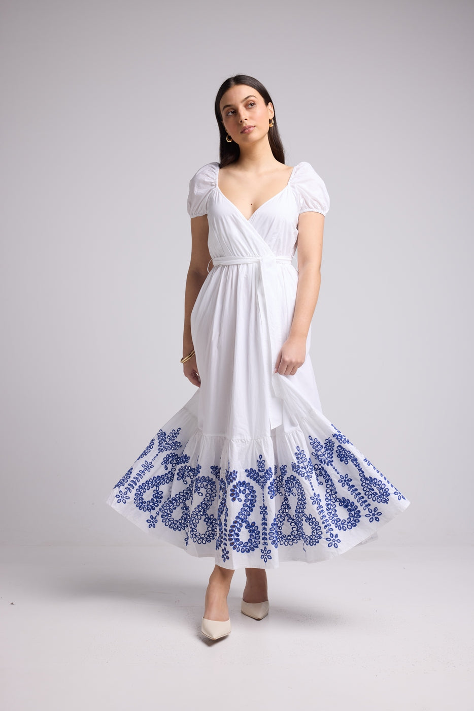 Robe Longue - Gena - Blanc Bleu