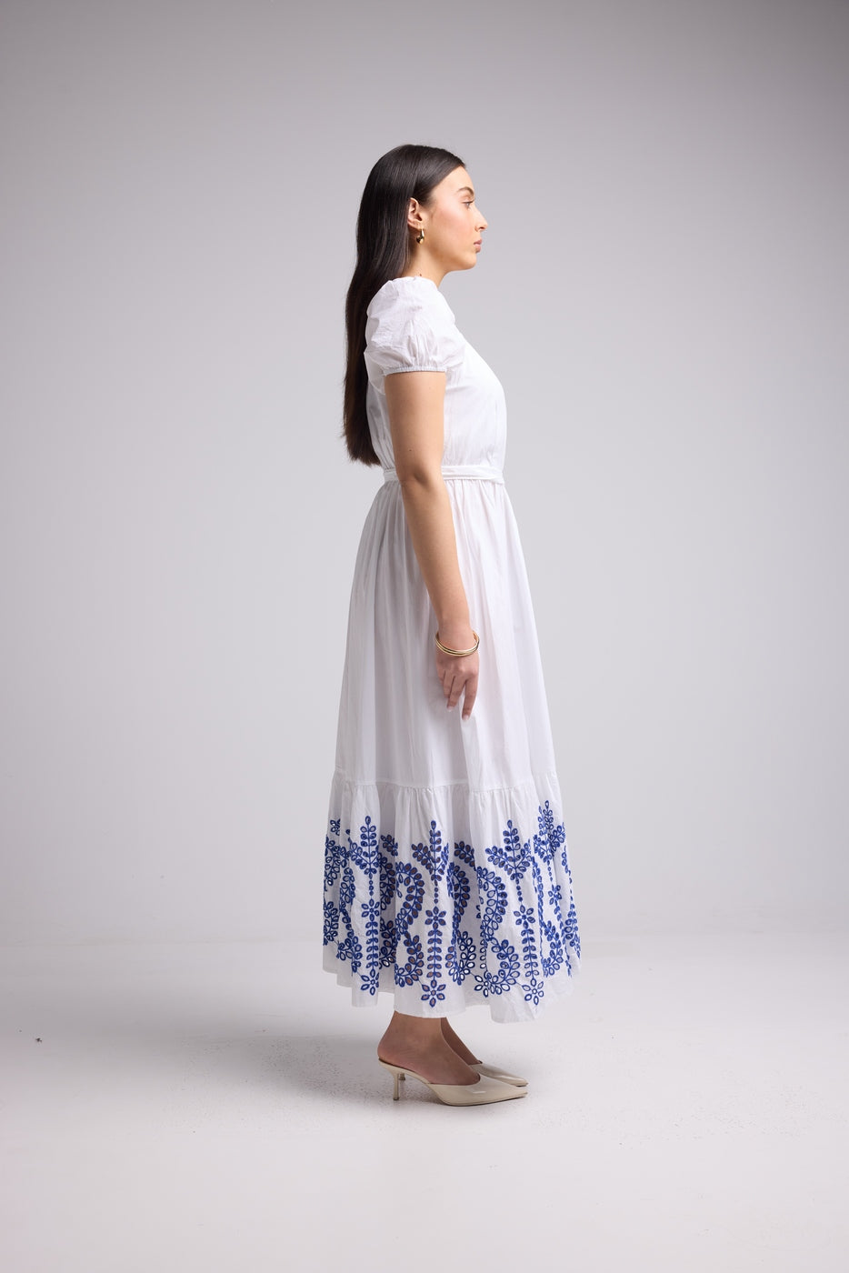 Robe Longue - Gena - Blanc Bleu