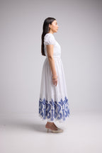 Robe Longue - Gena - Blanc Bleu