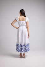 Robe Longue - Gena - Blanc Bleu